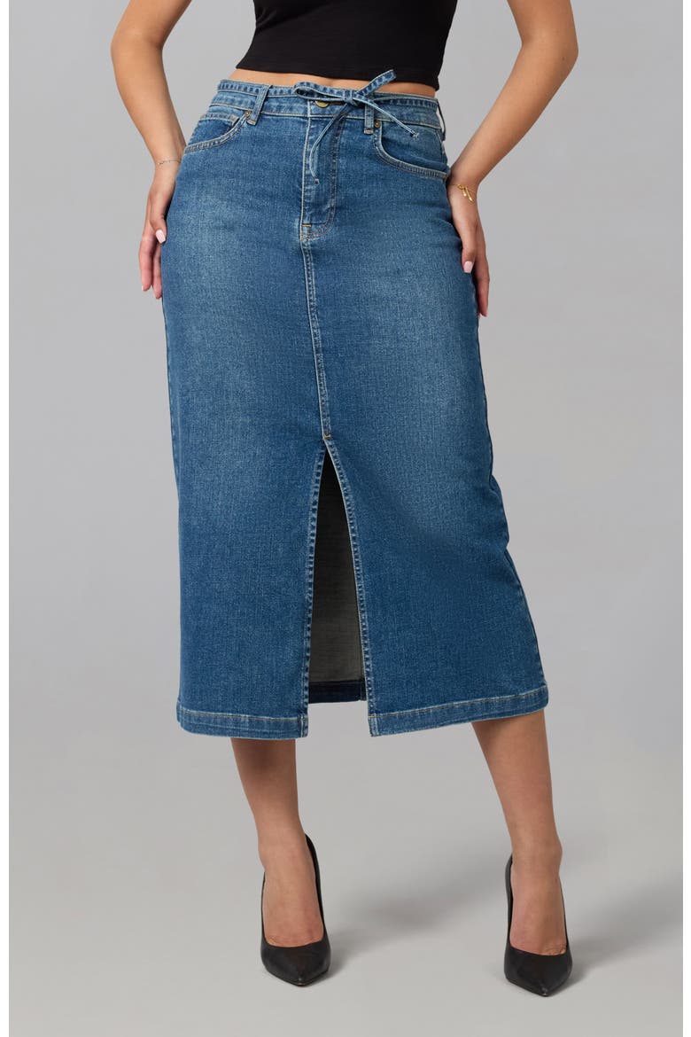 Halston High Rise Maxi Skirt, Main, color, Film Noir