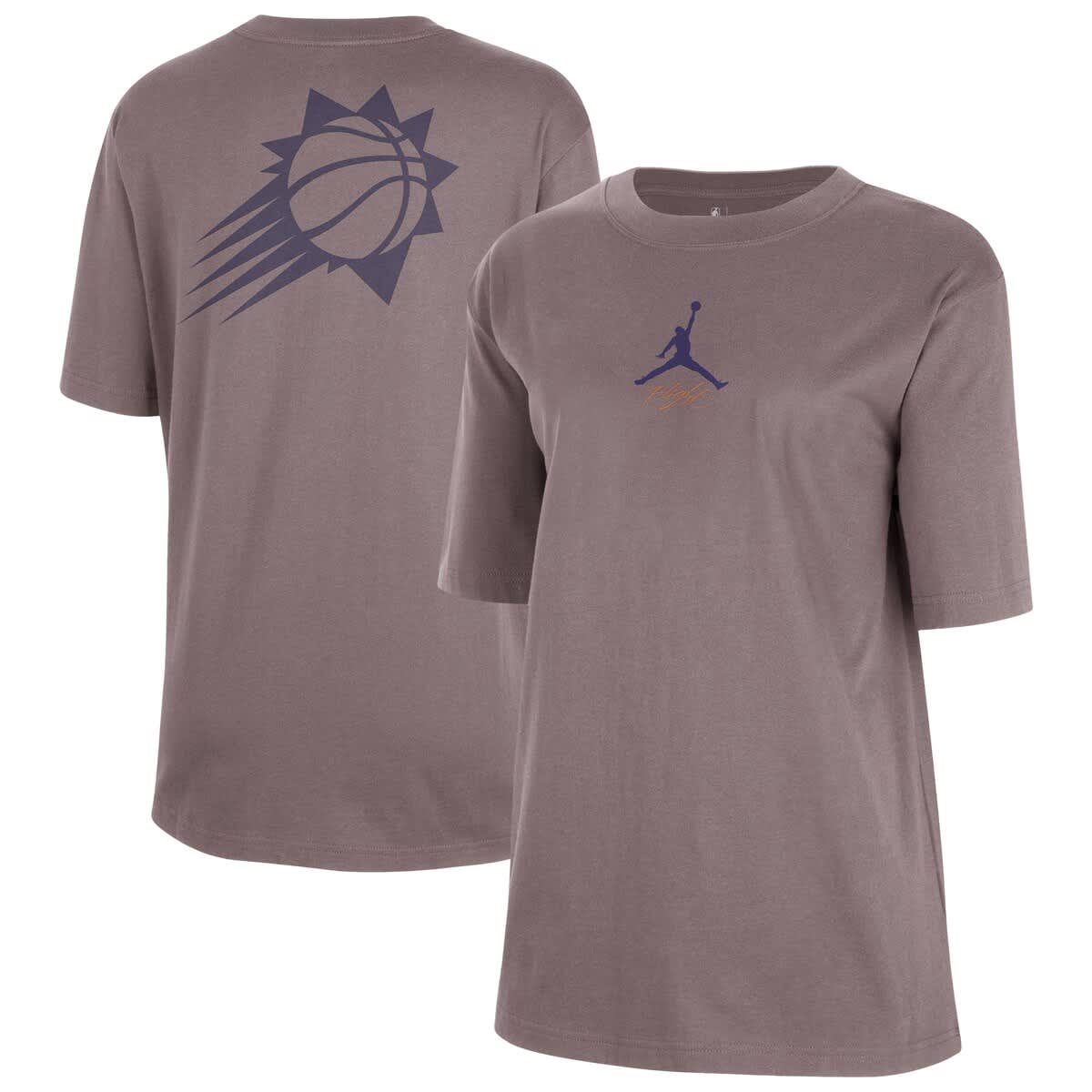 Jordan Brand Charcoal Phoenix Suns Courtside Statement Edition Boyfriend T-shirt In Purple