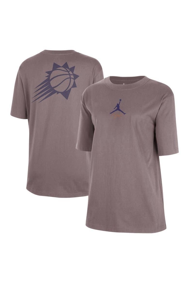 Women's Jordan Brand  Charcoal Phoenix Suns Courtside Statement Edition Boyfriend T-Shirt, Main, color, Charcoal