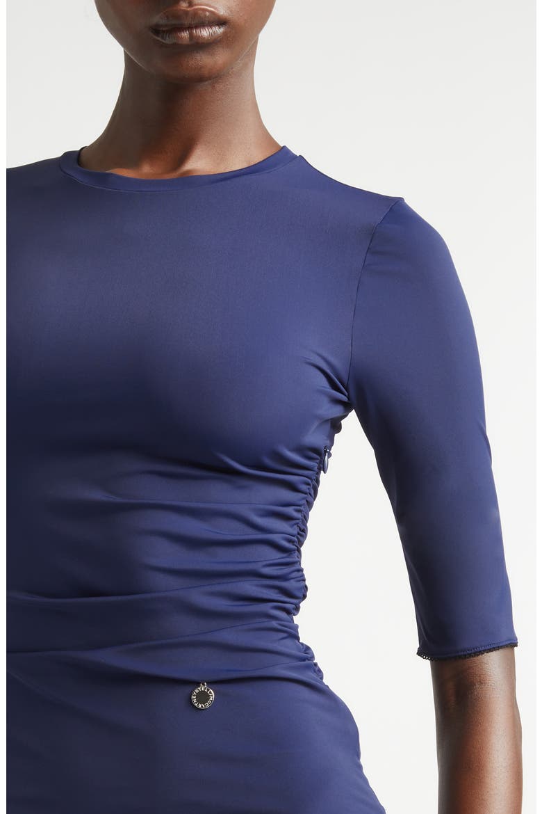 Fluid Long Jersey Dress, Alternate, color, INDIGO