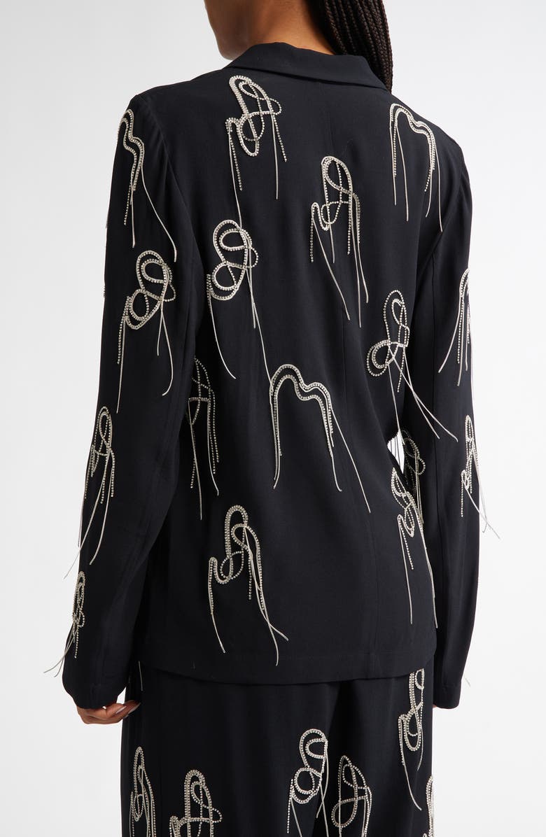 Dries Van Noten Caplana Crystal Chain Crepe Blazer, Alternate, color, 