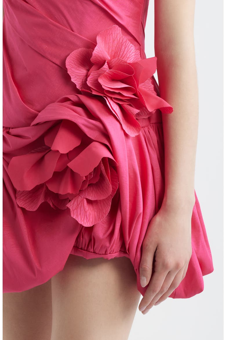 Maxey Floral Appliqué Bubble Hem Cocktail Minidress, Alternate, color, MAGENTA