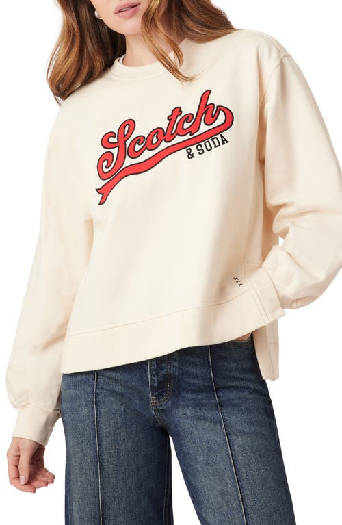 Scotch & Soda Logo Detail Cotton Sweatshirt In Neutral