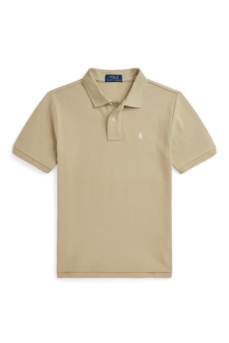 Kids' Cotton Mesh Polo, Main, color, CLASSIC KHAKI/ C8135