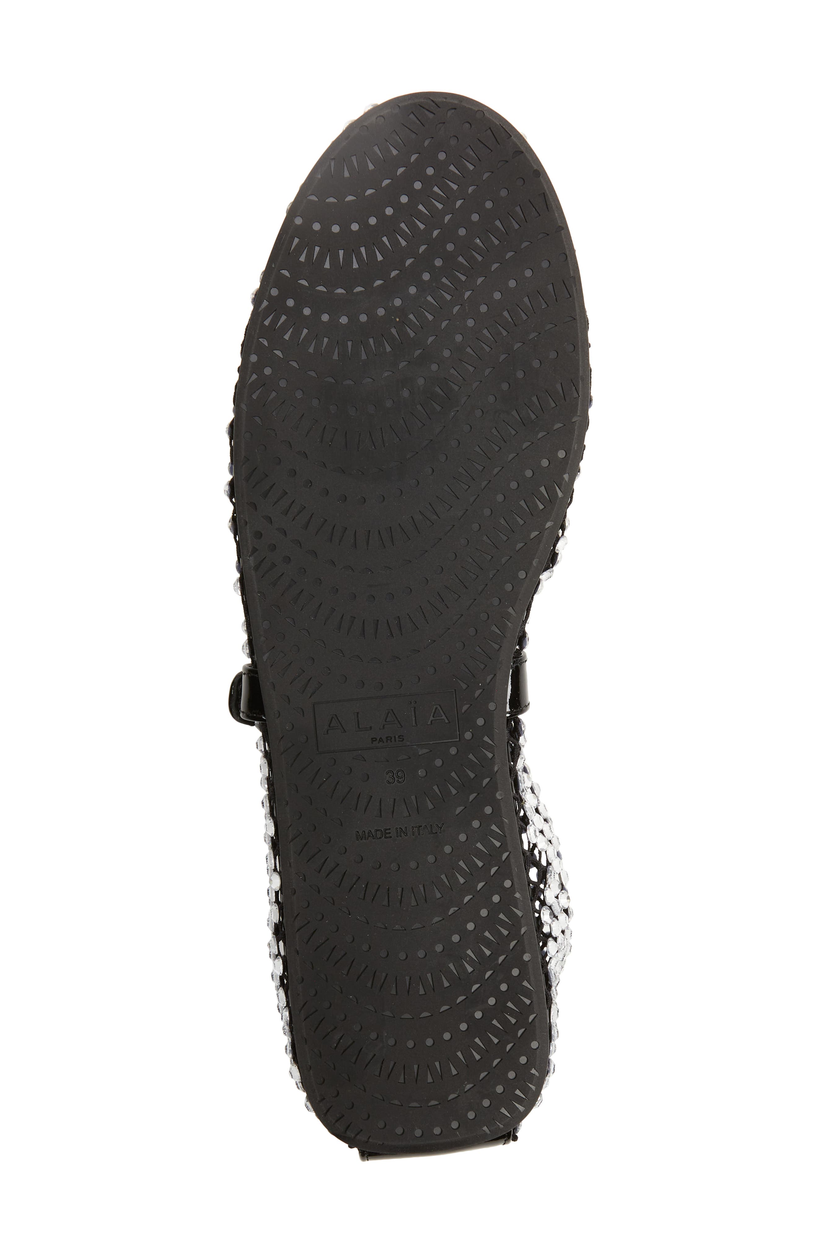Alaïa Rhinestone Mesh Ballerina Flat, Alternate, color, 