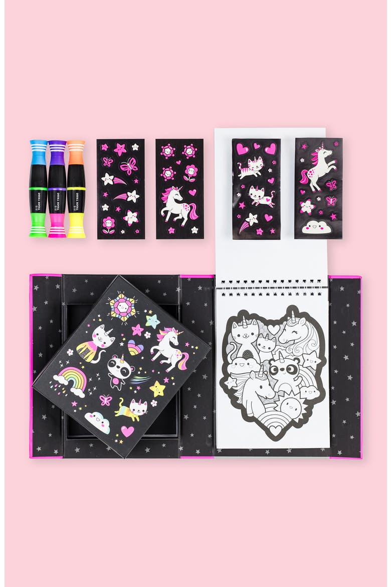 Unicorns & Friends Coloring Set, Alternate, color, BLACK MULTI