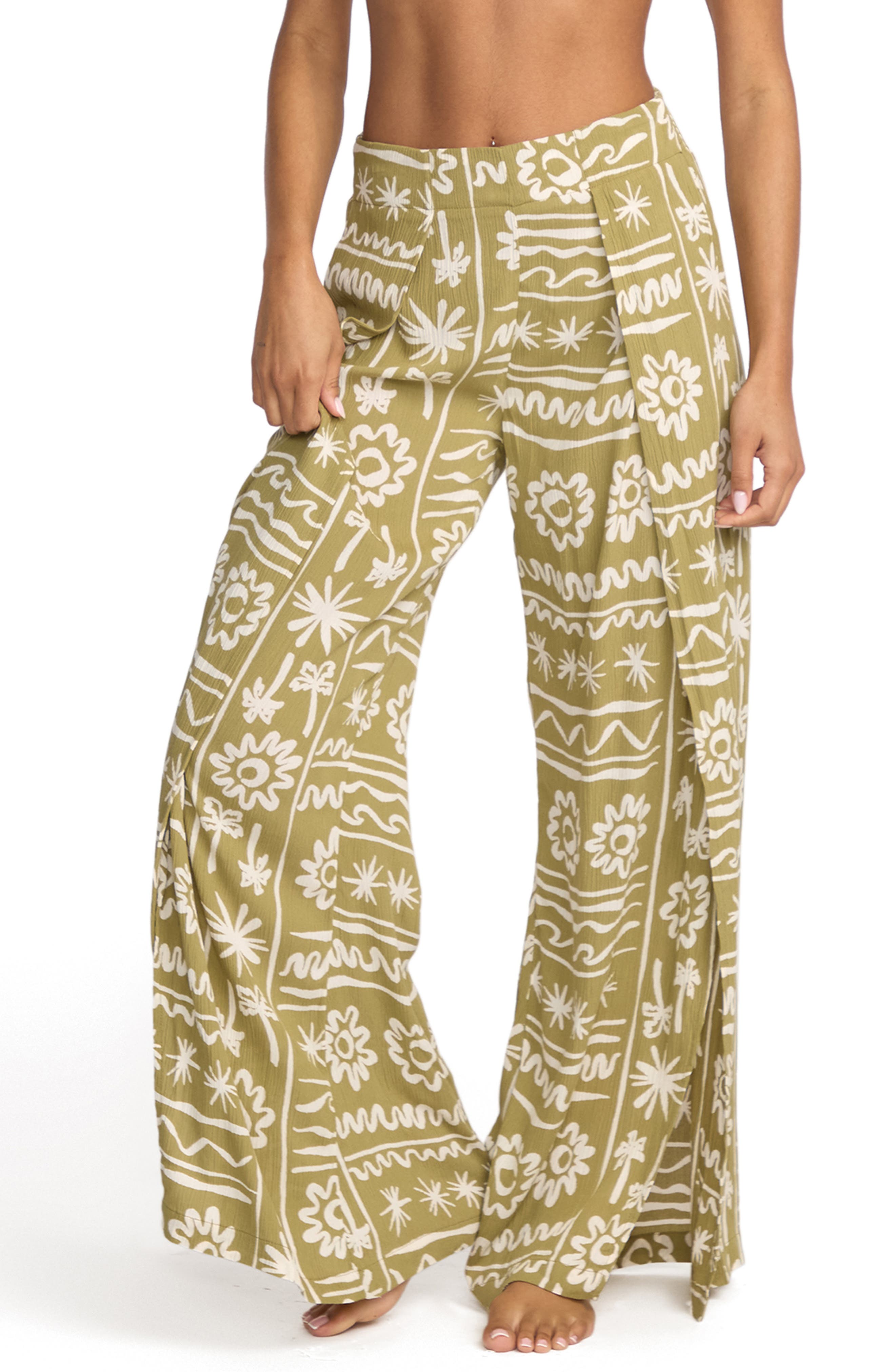 Billabong Split Spirit Floral Wide Leg Pants