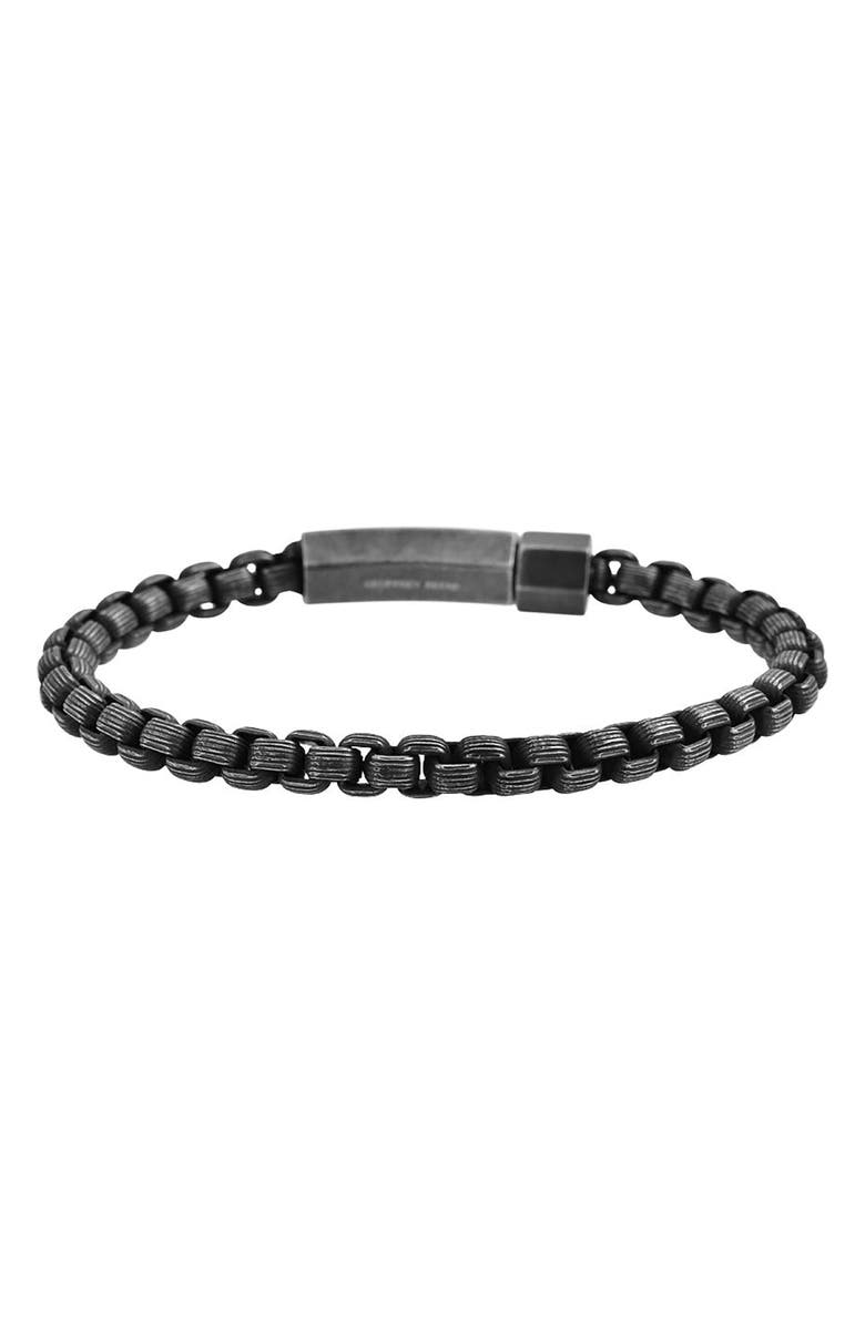GEOFFREY BEENE Box Chain Bracelet, Alternate, color, Black