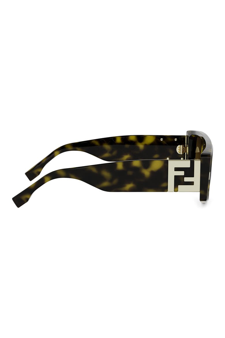 FF Squared 56mm Rectangular Sunglasses, Alternate, color, DARK HAVANA / BROWN