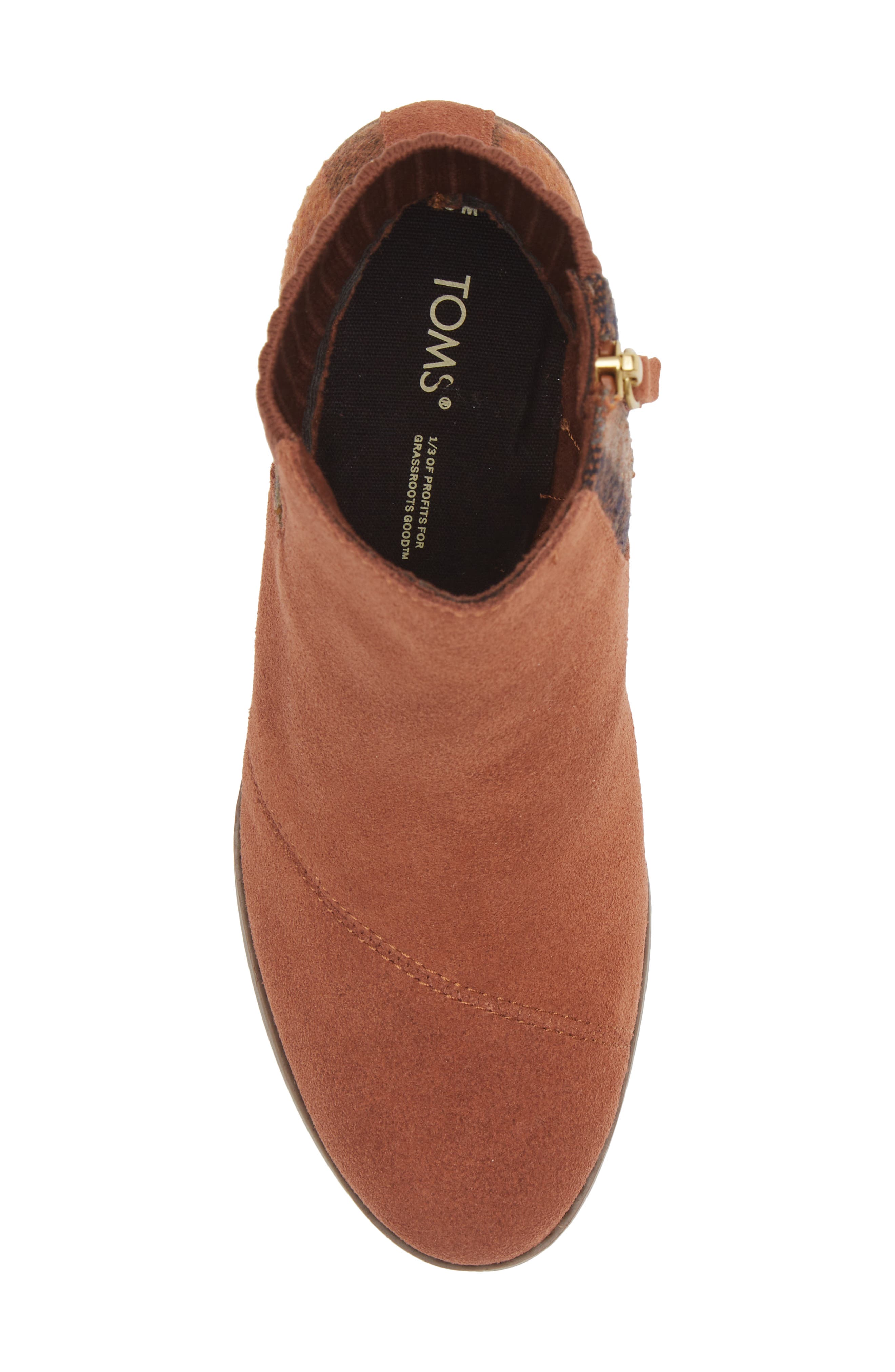 TOMS Suede Bootie, Alternate, color, Brown
