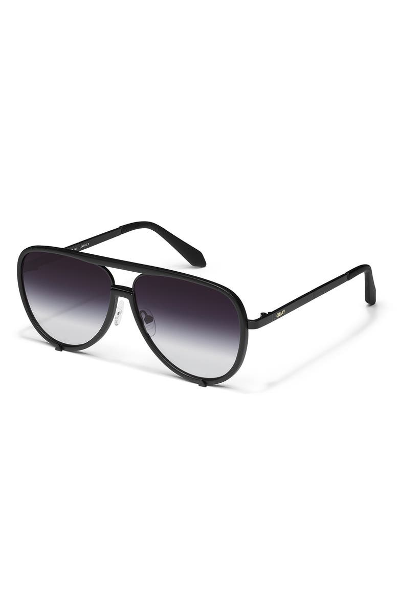 QUAY High Profile 51mm Gradient Aviator Sunglasses, Alternate, color, Matte Black/ Black Fade