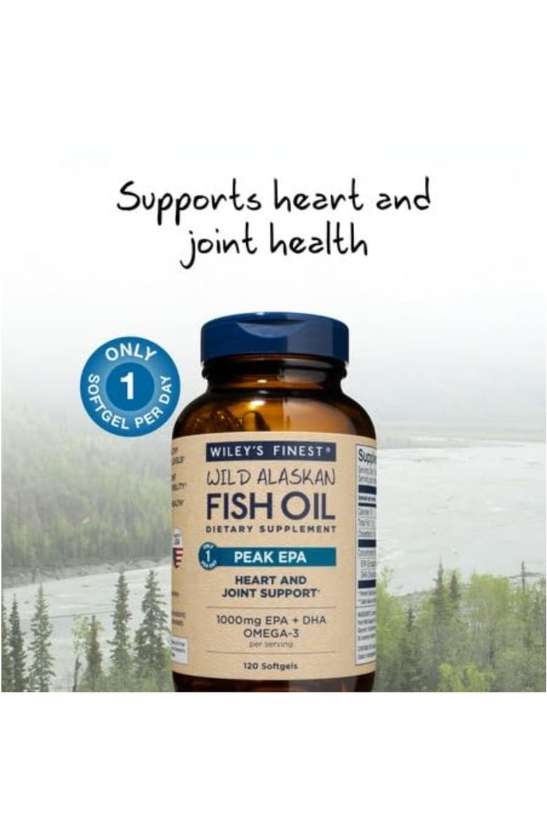 Wiley's Finest Peak EPA Omega-3 Softgels for Joint Health Support 120 softgels, Alternate, color, NO COLOR