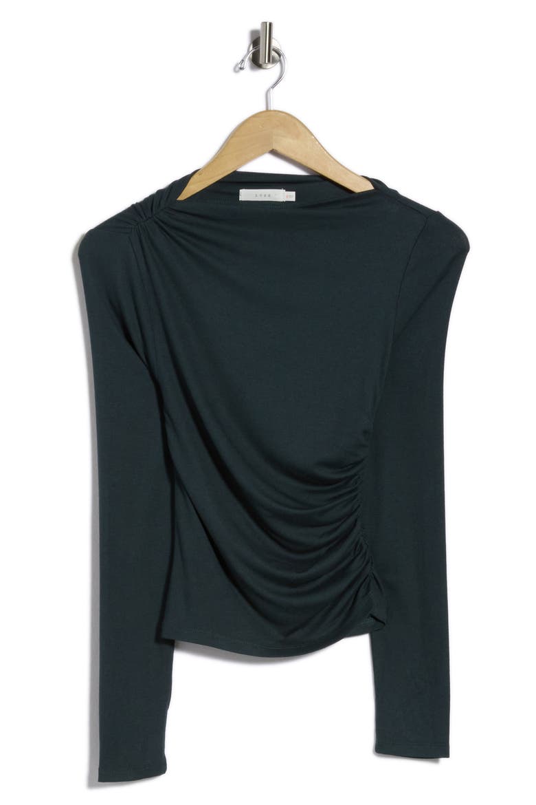 Ruched Boat Neck Top, Main, color, TEAL