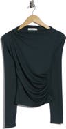 Lush Ruched Boat Neck Top