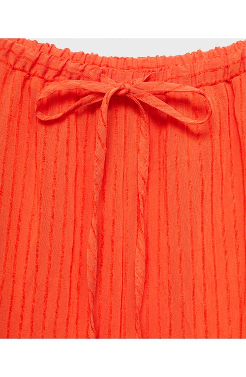 Mango Straight-leg Trousers With A Wrinkled Effect Orange In Neutral
