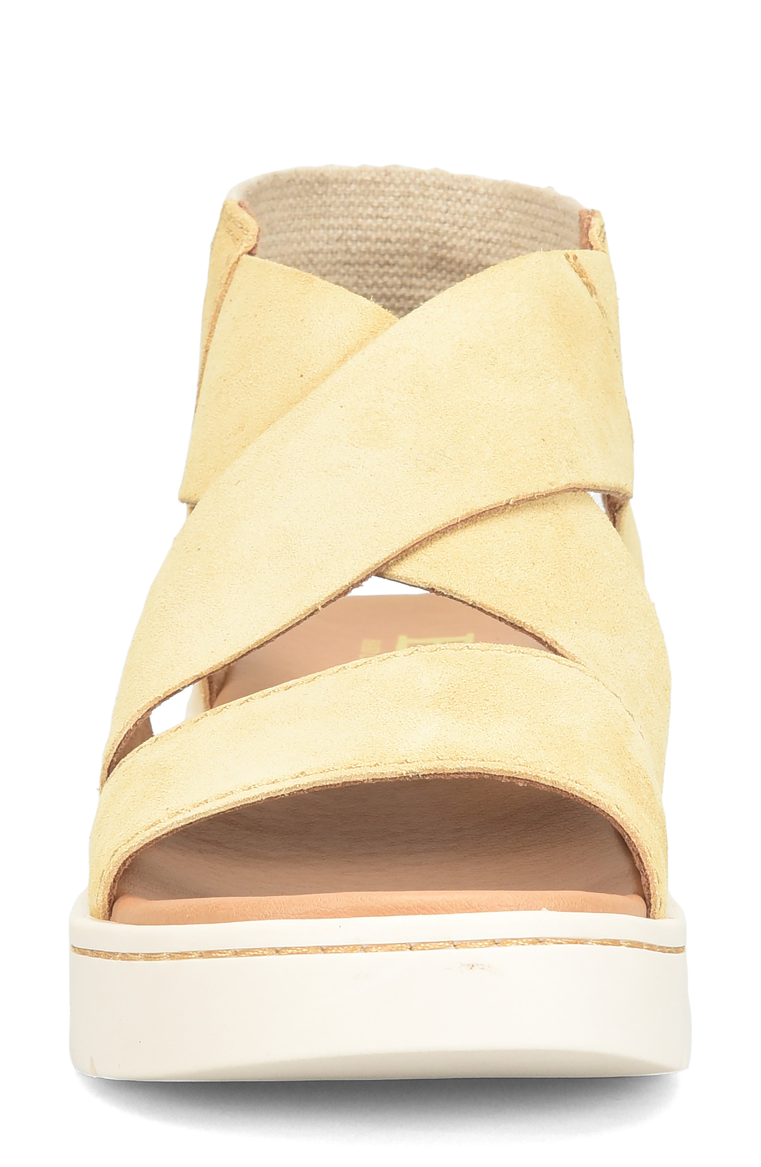 Kirby Wedge Sandal, Alternate, color, YELLOW SUEDE