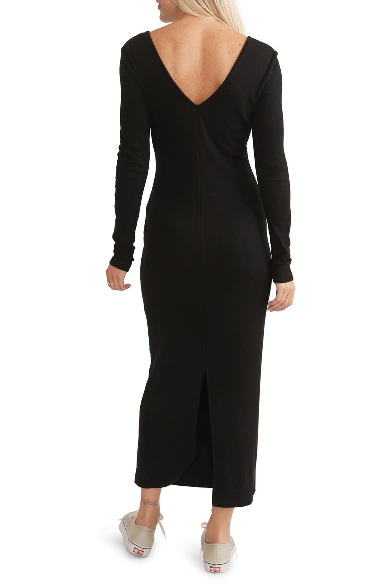Lexi Long Sleeve V-Neck Dress, Alternate, color, BLACK