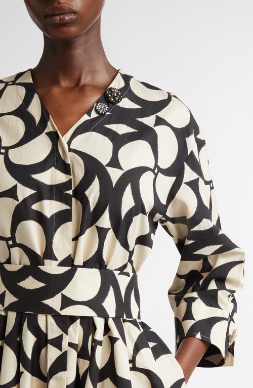 Max Mara Alice Print Shirtdress In Black