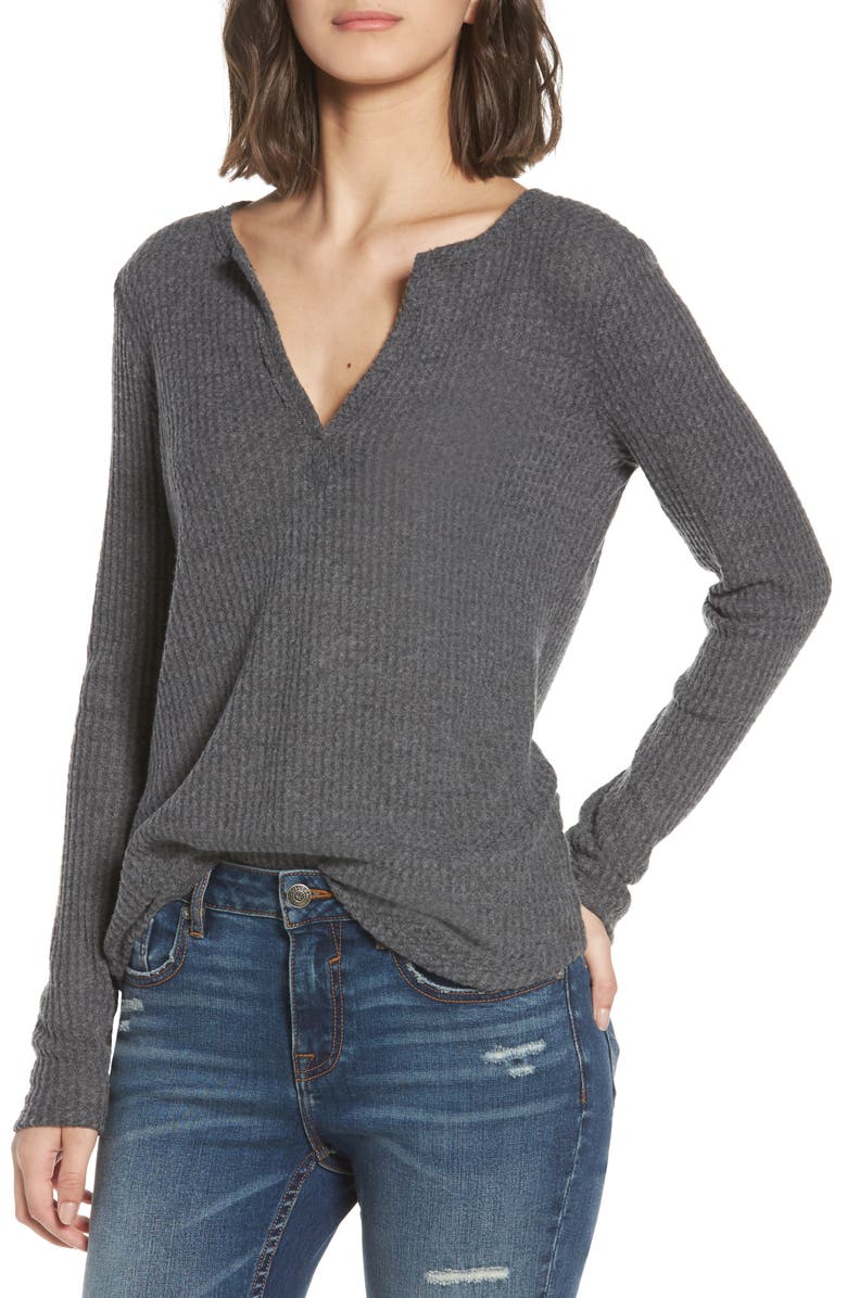 Socialite Thermal Henley Top, Main, color, 