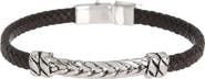 EFFY Sterling Silver & Leather Chain Station Bracelet