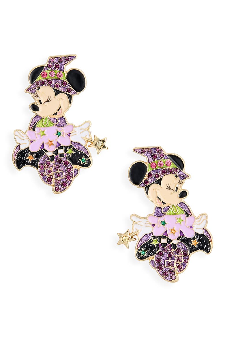 Disney Minnie Mouse Witch Drop Earrings, Alternate, color, MULTI