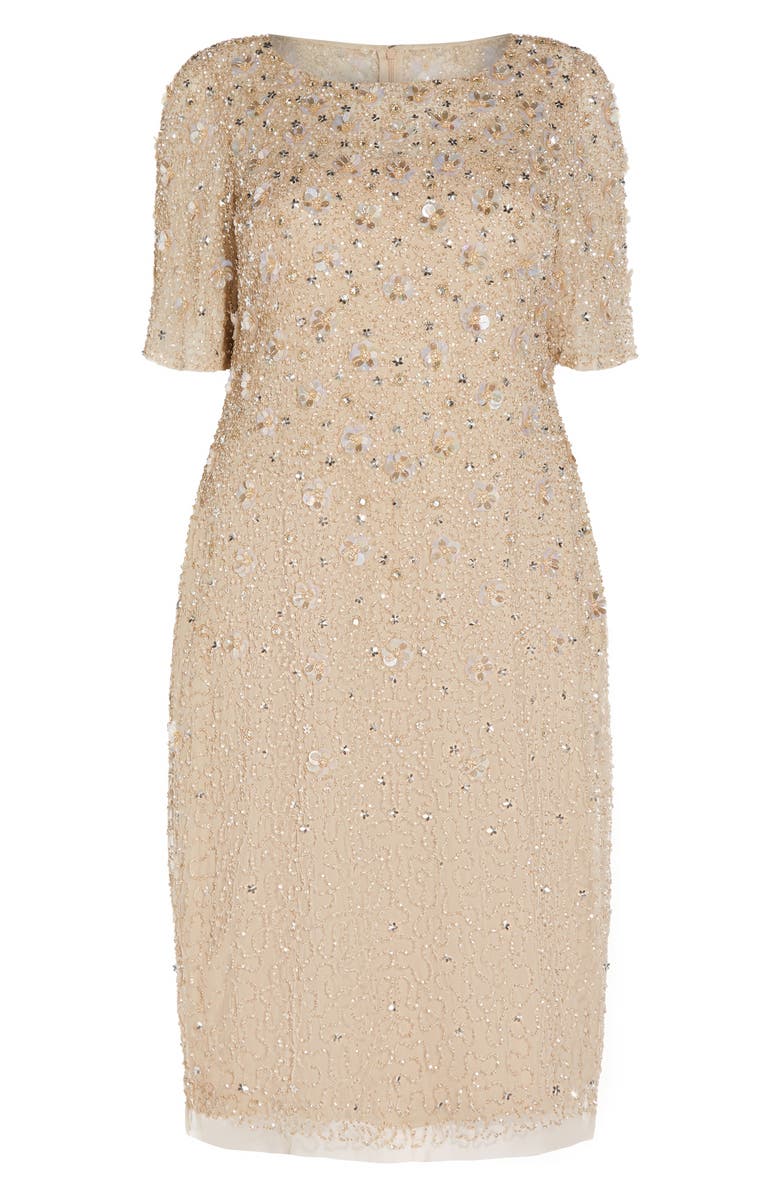 Adrianna Papell Beaded Cocktail Dress, Alternate, color, 