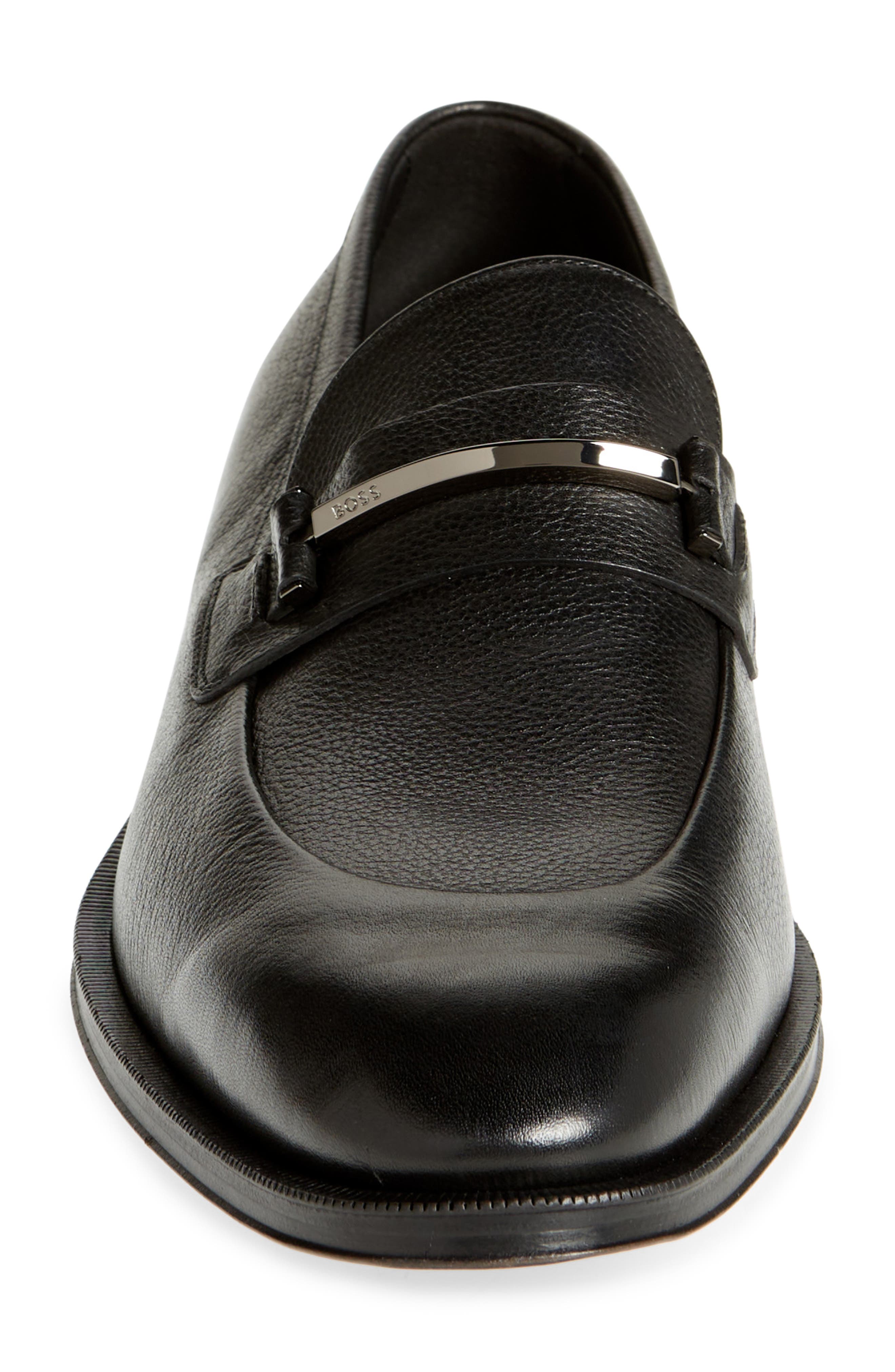 BOSS Derrek Leather Loafer, Alternate, color, Black