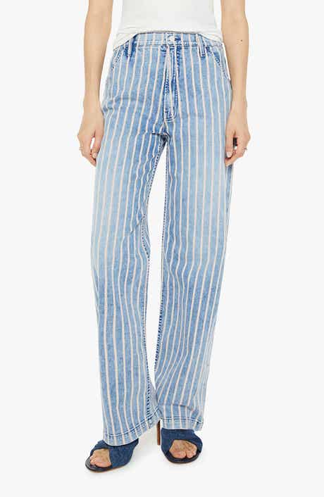 MOTHER The Stud Finder Sneak Stripe Wide Leg Jeans