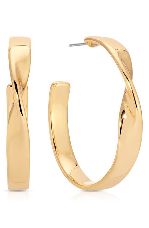 Ettika Heirloom Twist Medium Hoops Earrings In Gold