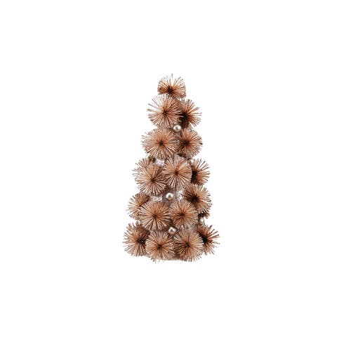 Glittered Tinsel Ball Tree with Beads