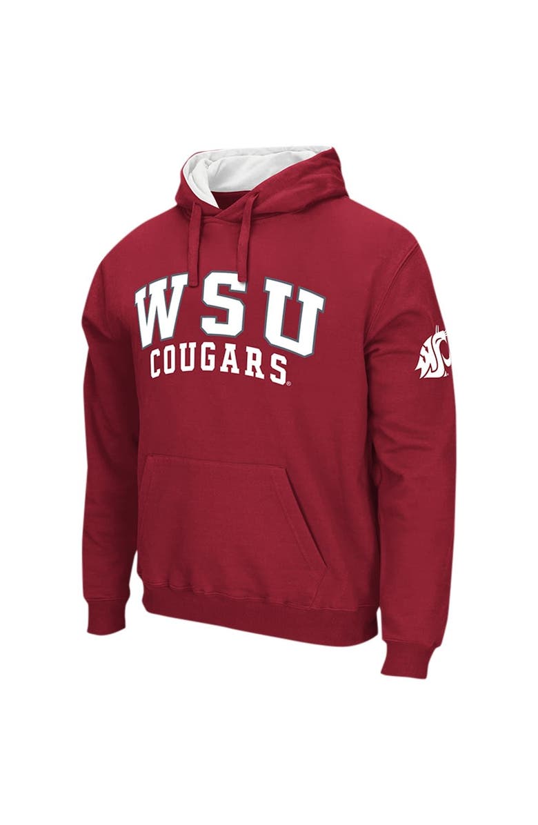 COLOSSEUM Men's Colosseum Crimson Washington State Cougars Double Arch Pullover Hoodie, Alternate, color, Crimson