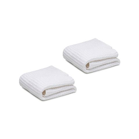 Waffle Turkish Cotton Hand Towels - Set of 2