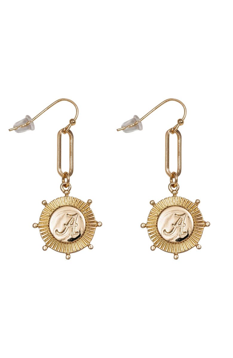 EMERSON STREET Alabama Crimson Tide Pixel Earrings, Main, color, Gold