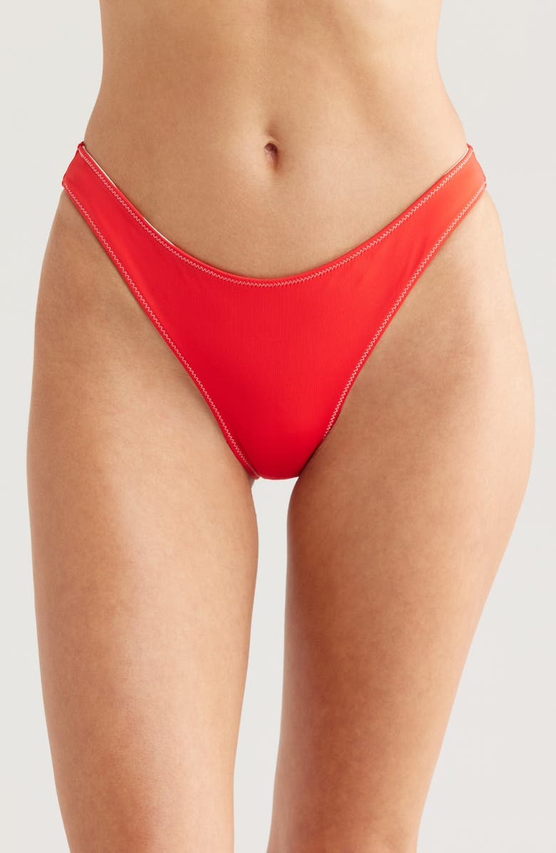 Solid & Striped The Tati Bikini Bottoms, Alternate, color, Apple Red