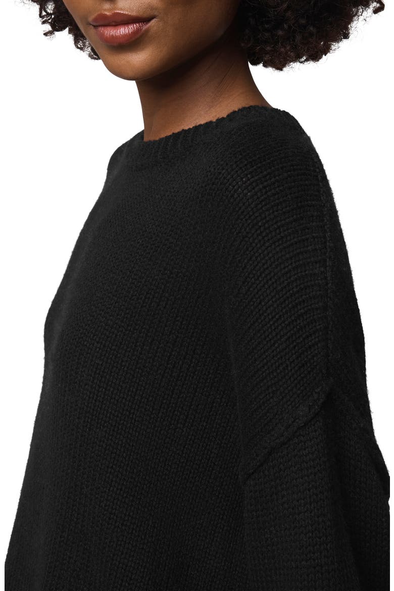 Delaney Crewneck Cotton Blend Sweater, Alternate, color, BLACK