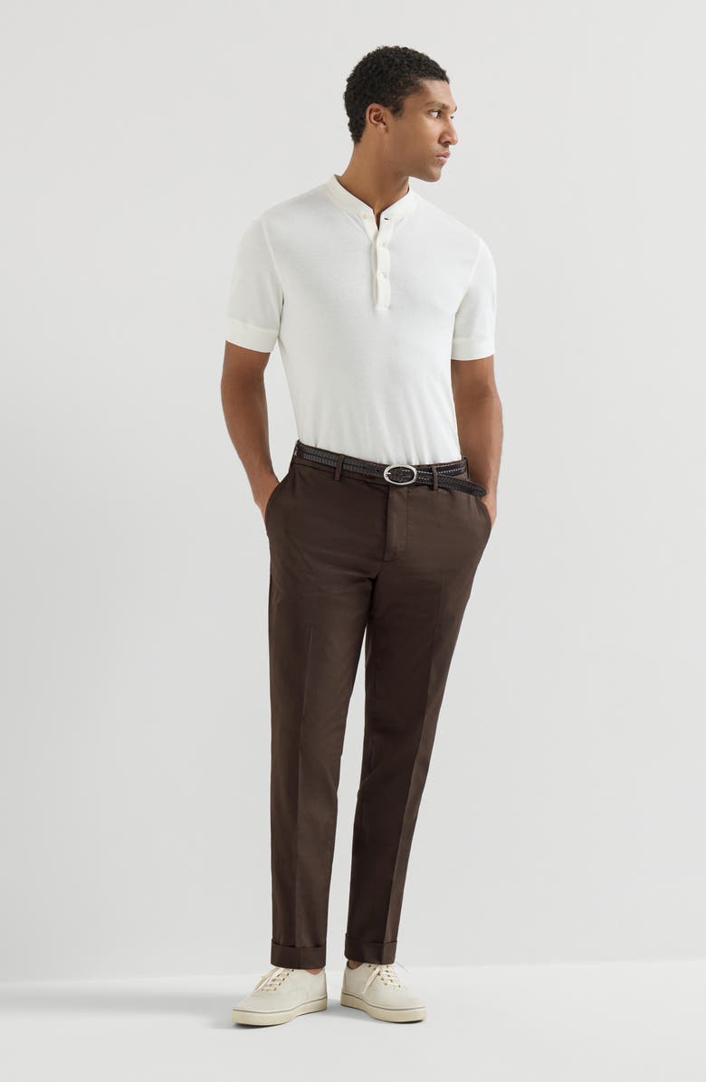 Brunello Cucinelli Italian fit trousers, Alternate, color, Brown