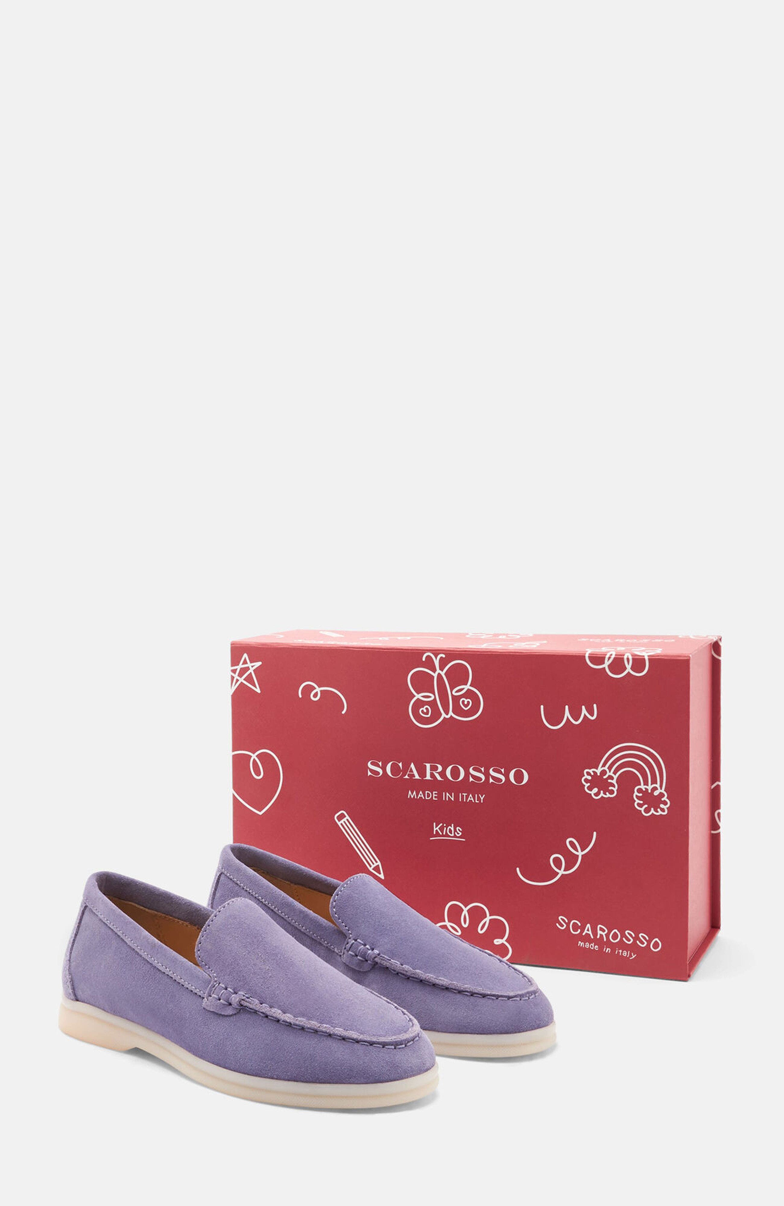 Ludovica Girl Loafers, Alternate, color, Purple - Suede