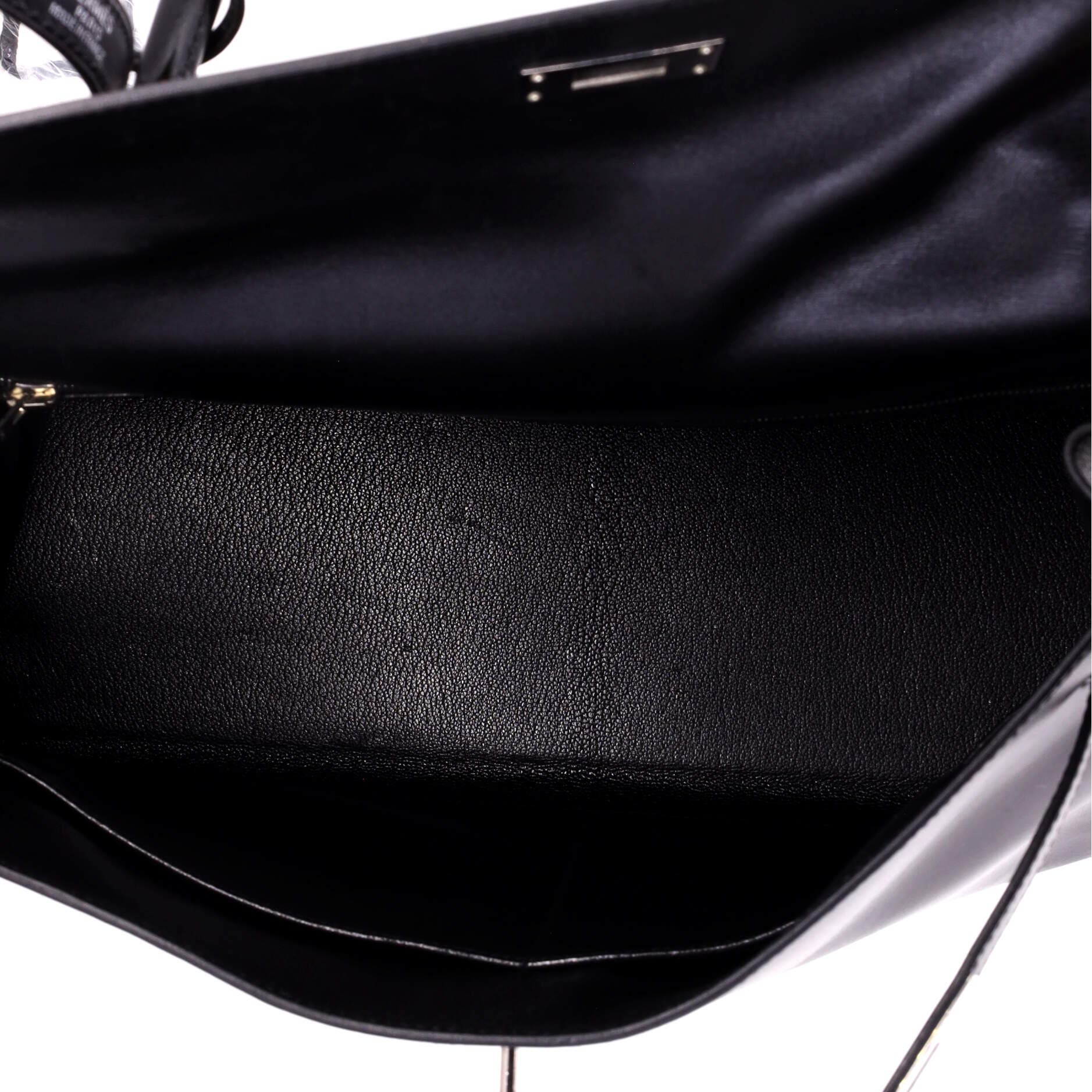 Kelly Handbag Black Box Calf with Palladium Hardware 35, Alternate, color, Black