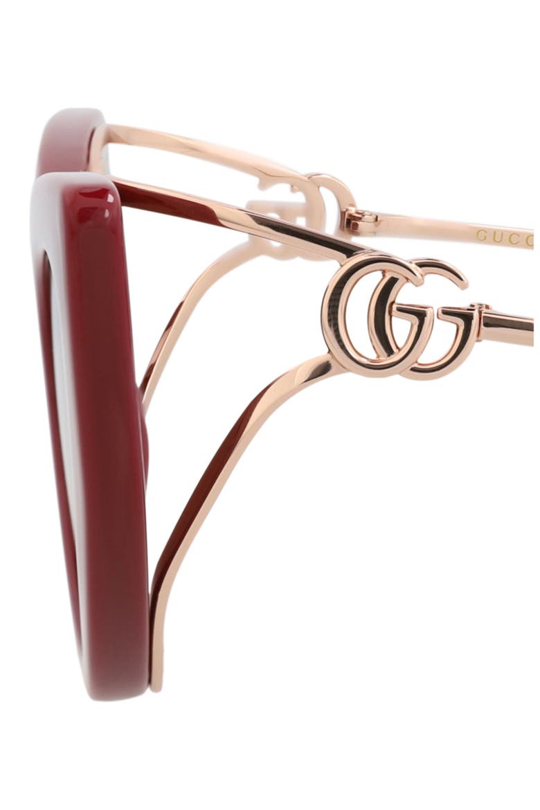 52mm Cat Eye Sunglasses, Alternate, color, BURGUNDY GOLD VIOLET