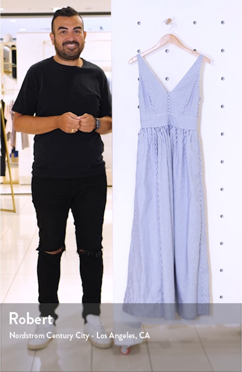 Sleeveless Cotton Poplin Floor Length Maxi Dress, sales video thumbnail