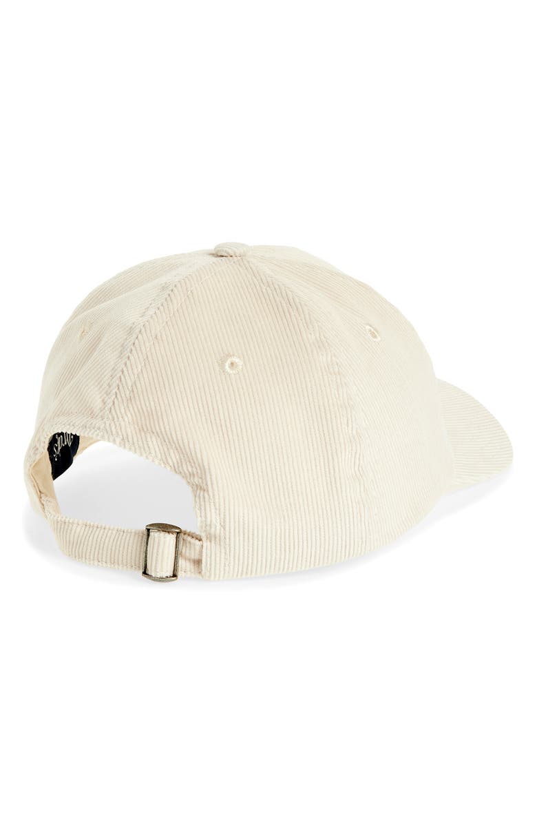 Drake's D Appliqué Linen Corduroy Adjustable Baseball Cap, Alternate, color, Ecru