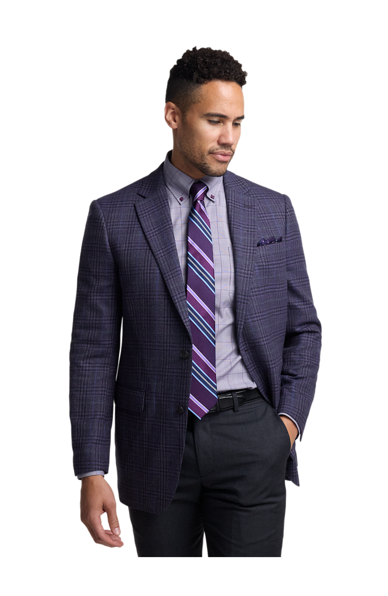 Paul Fredrick Cotton Blendsingle Breasted Notch Lapel Sport Coat, Alternate, color, Purple