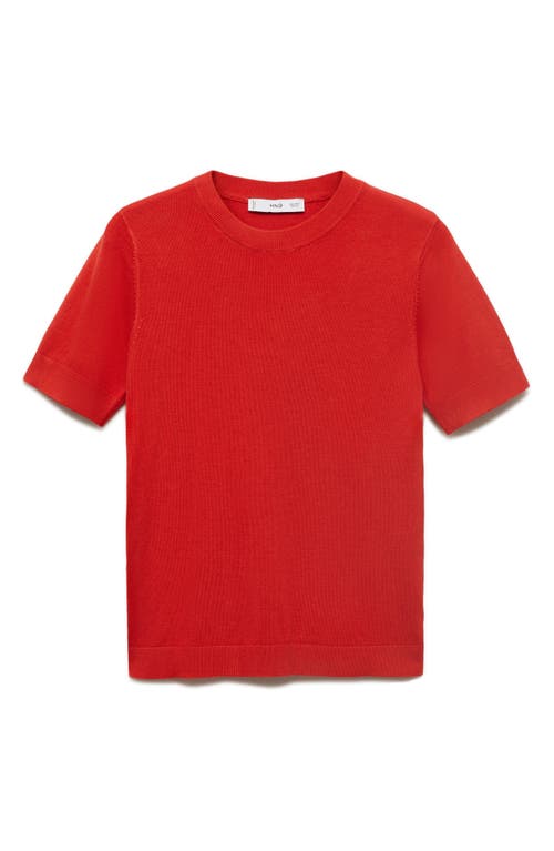 Mango Short Sleeve Sweater In Red