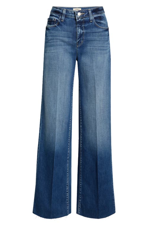 L'agence Scottie Raw Hem High Waist Wide Leg Jeans In Blue
