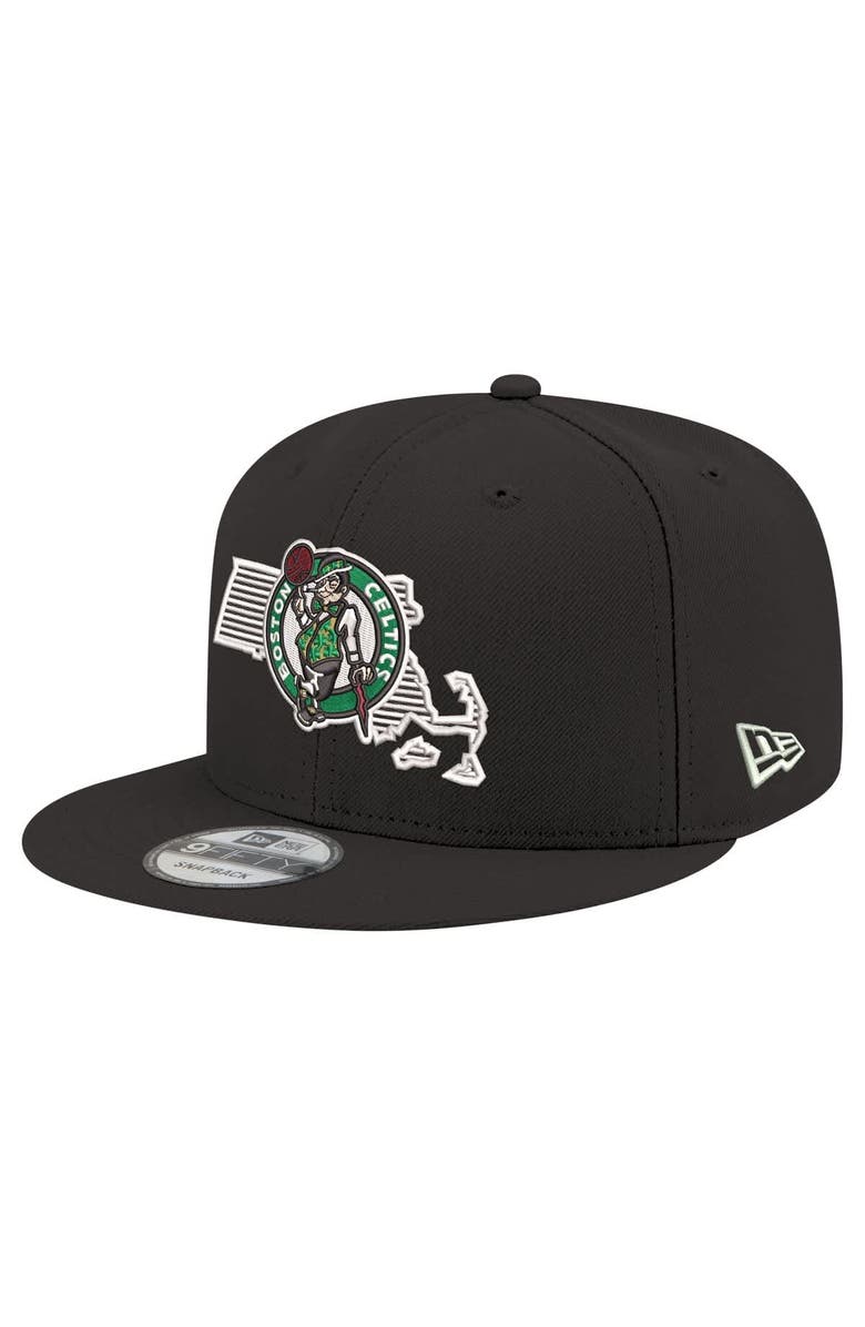 New Era Men's New Era Black Boston Celtics State Pride 9FIFTY Snapback Hat, Main, color, Black