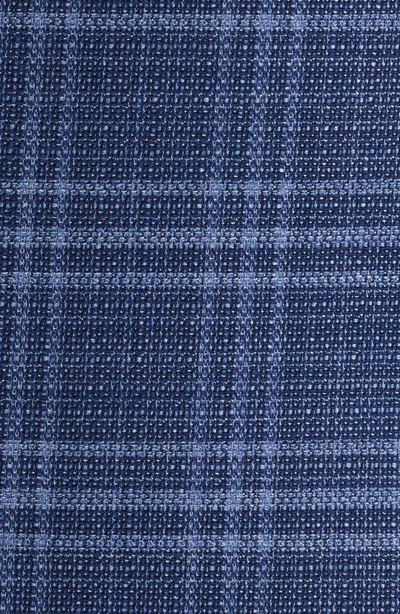 BOSS Hutson Slim Fit Navy Plaid Slub Wool Blend Sport Coat, Alternate, color, 