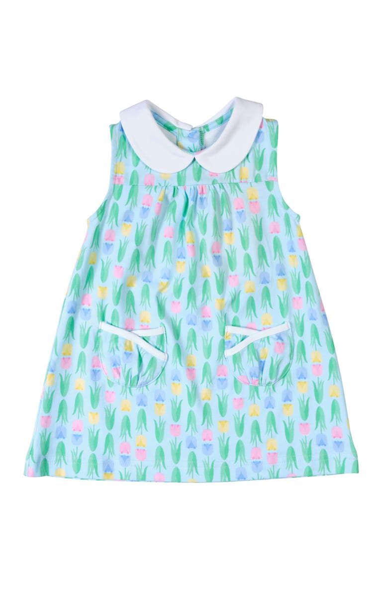 Florence Eiseman Printed Knit Tulip Pocket Dress, Main, color, Multi