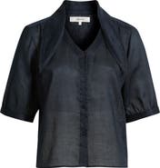 FRAME The Novelist Tie Neck Button-Up Shirt