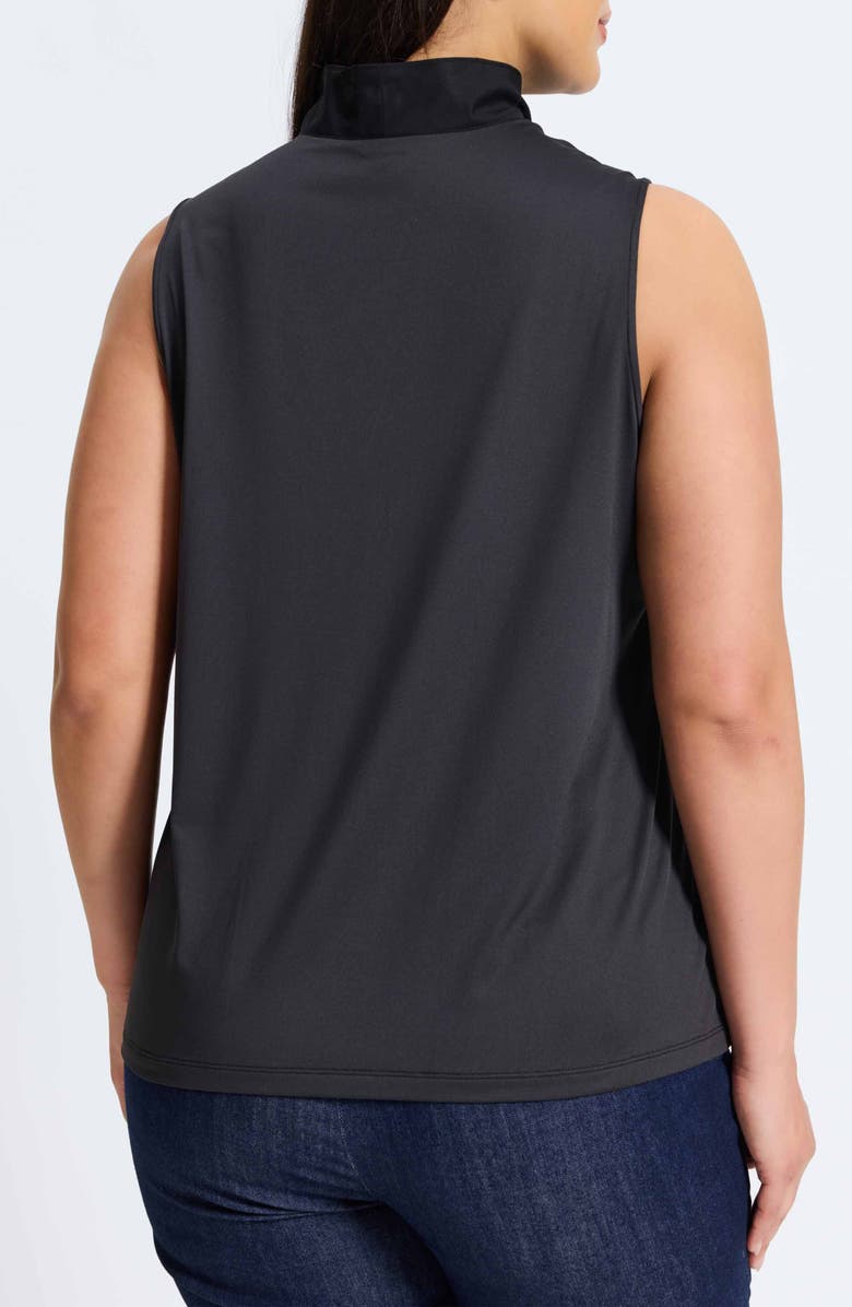 Foxcroft Tammy Ruffle Sleeveless Top, Alternate, color, Black