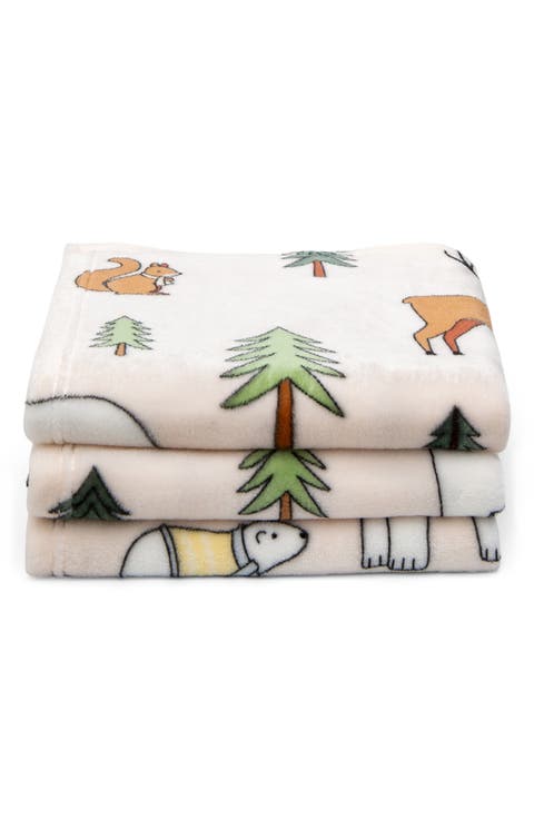 Holiday Print Plush Velvet Throw Blanket